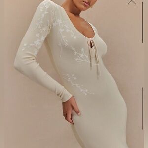 Meshki Cream Long Sleeve Dress